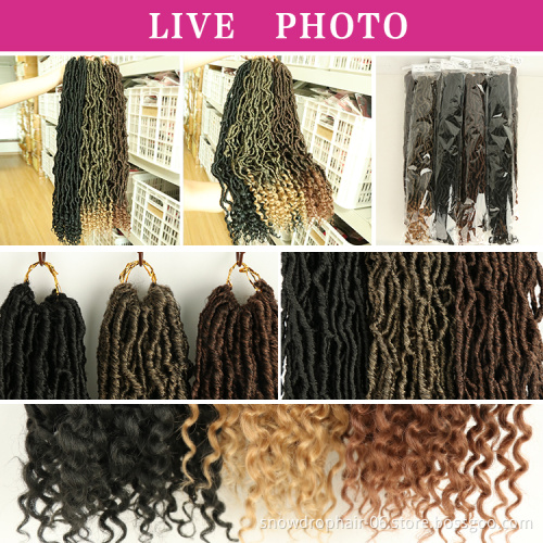 Julianna 24Inch Crochet Braids Hair Locs Curly Wavy French Tips Synthetic Curly Ends Locs